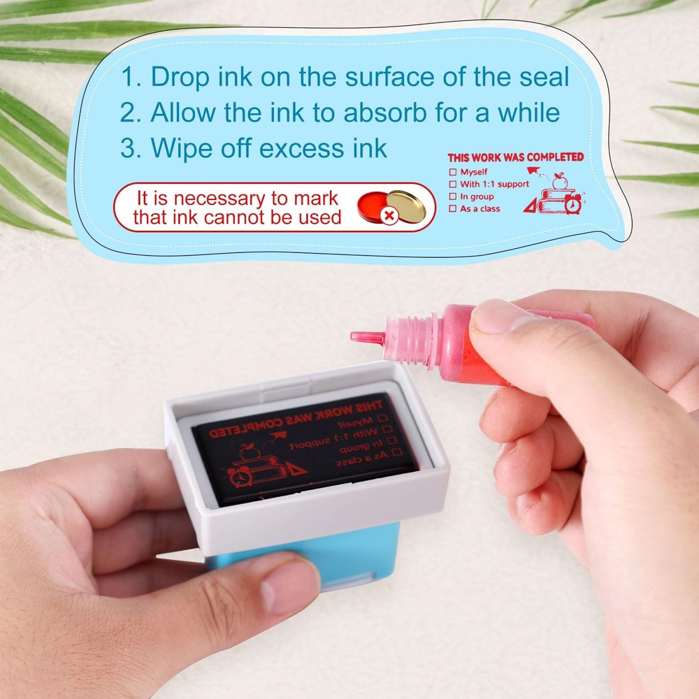 Teacher Stamps Work Completed Checkbox Grading Self-Inking Office 3 PCS
