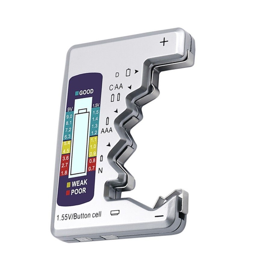 Digital Battery Tester with LCD Display & Multiple Functions for Button Cells