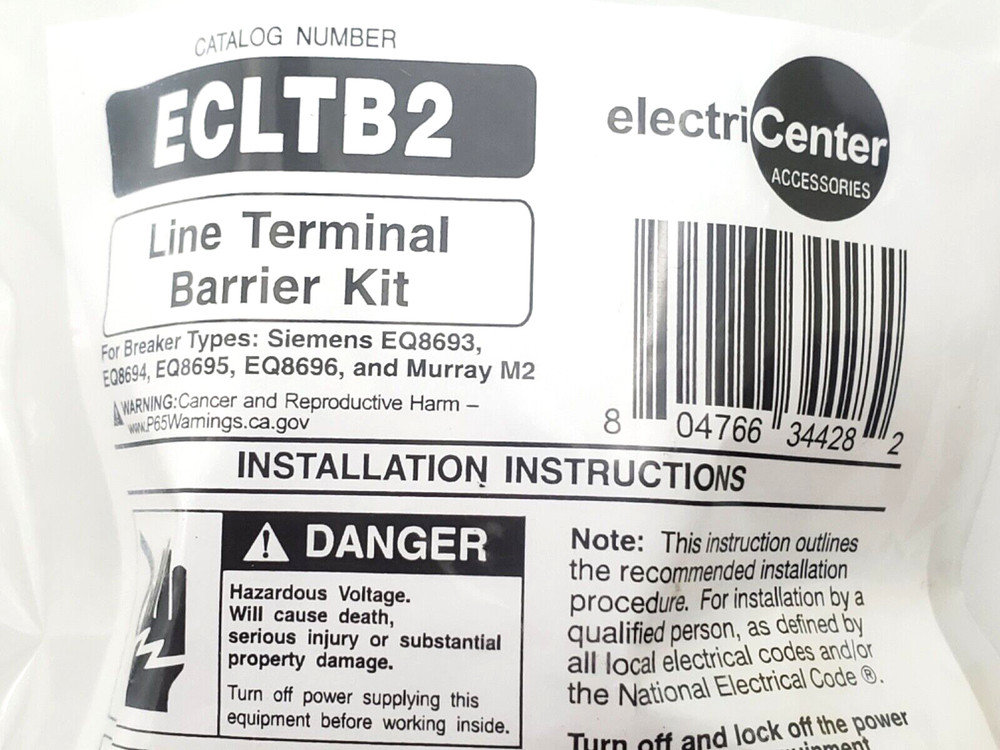 Siemens ECLTB2 Line Terminal Barrier Kit For EQ Type Main Breakers 150A-225A