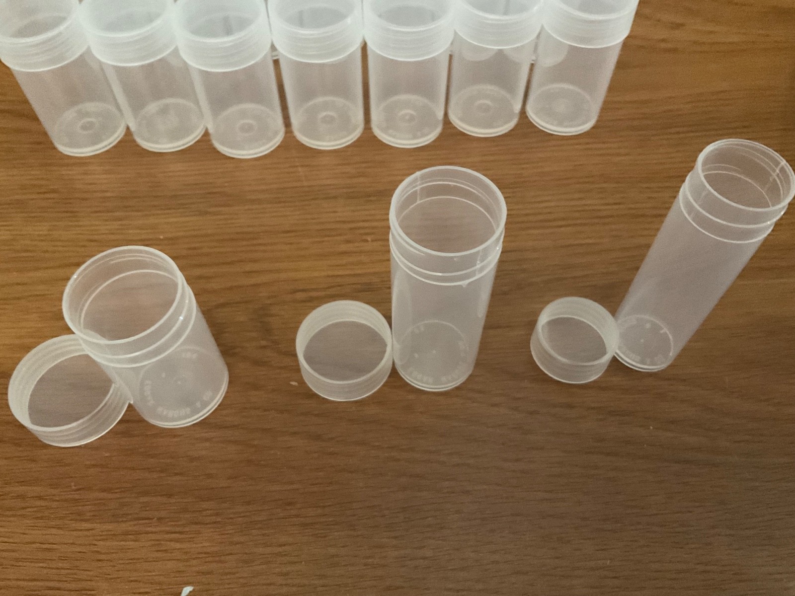 12 New Mixed Round Coin Tubes for Small Dollar, Quarter, Penny , Made in USA