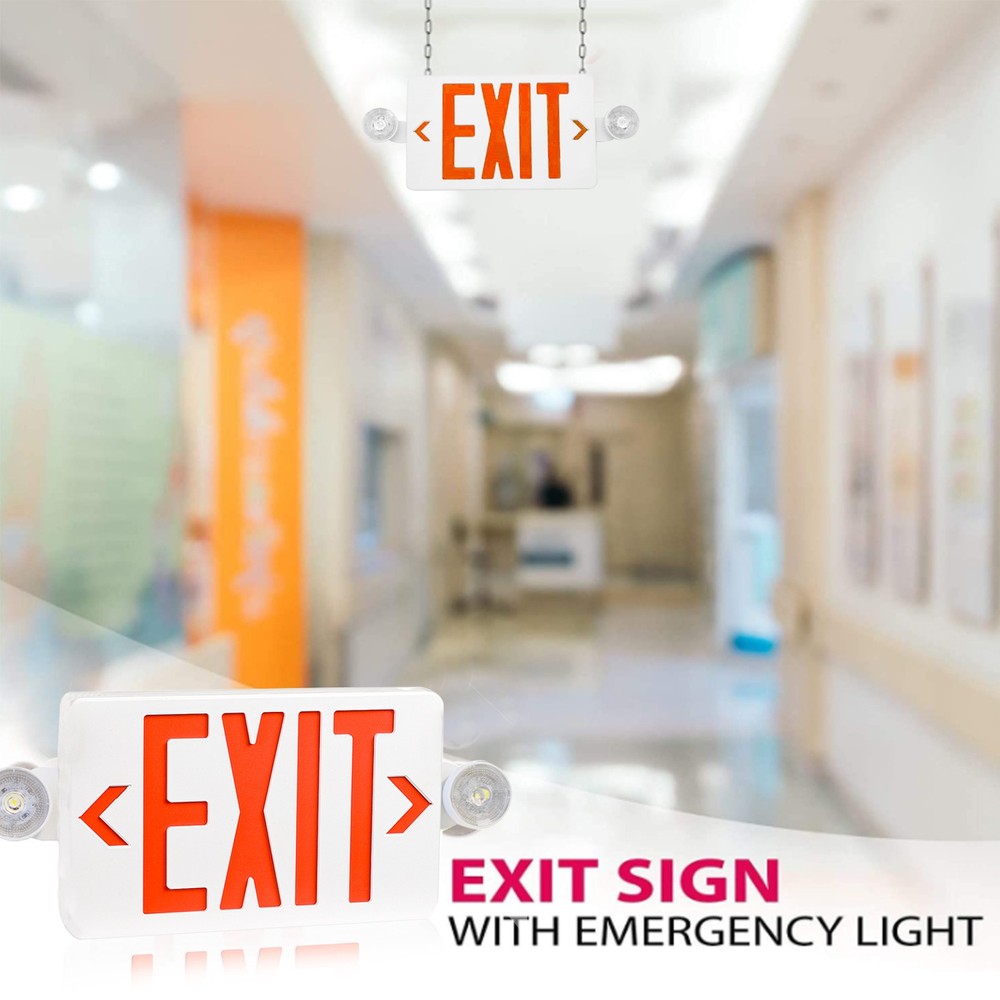 12Pack Red LED Exit Sign,UL-Listed Emergency Light -Dual Lamp ABS FireResistance