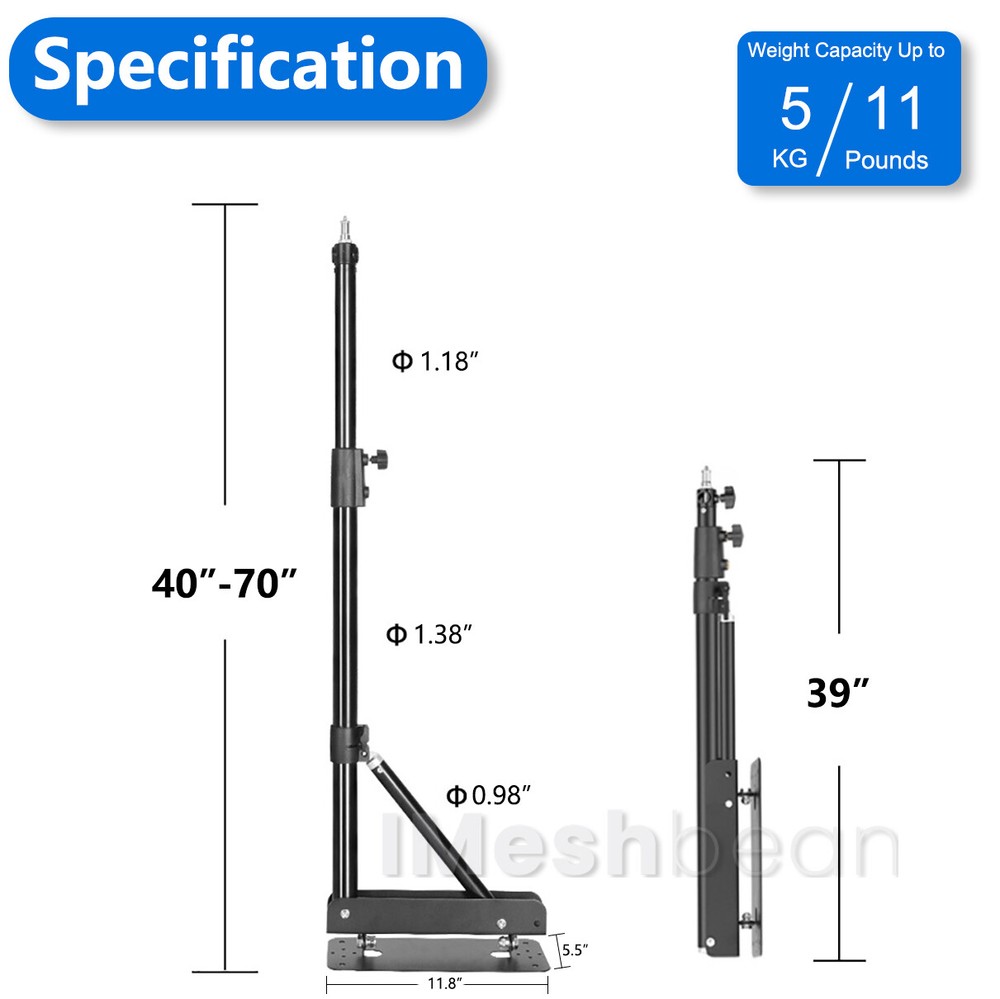 New 71" Triangle Wall Mount Boom Arm Stand for Light Umbrella Softbox Studio