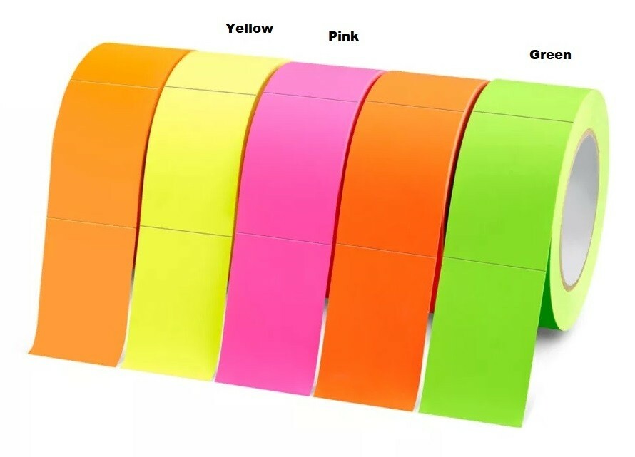 Tape Blank Inventory Rectangle Moving Labels, 2" x 3", Fluorescent Pink 500/Roll