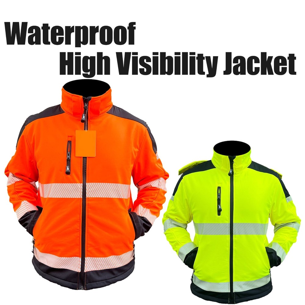 Unisex Safety Jacket High Visibility Reflective Waterproof