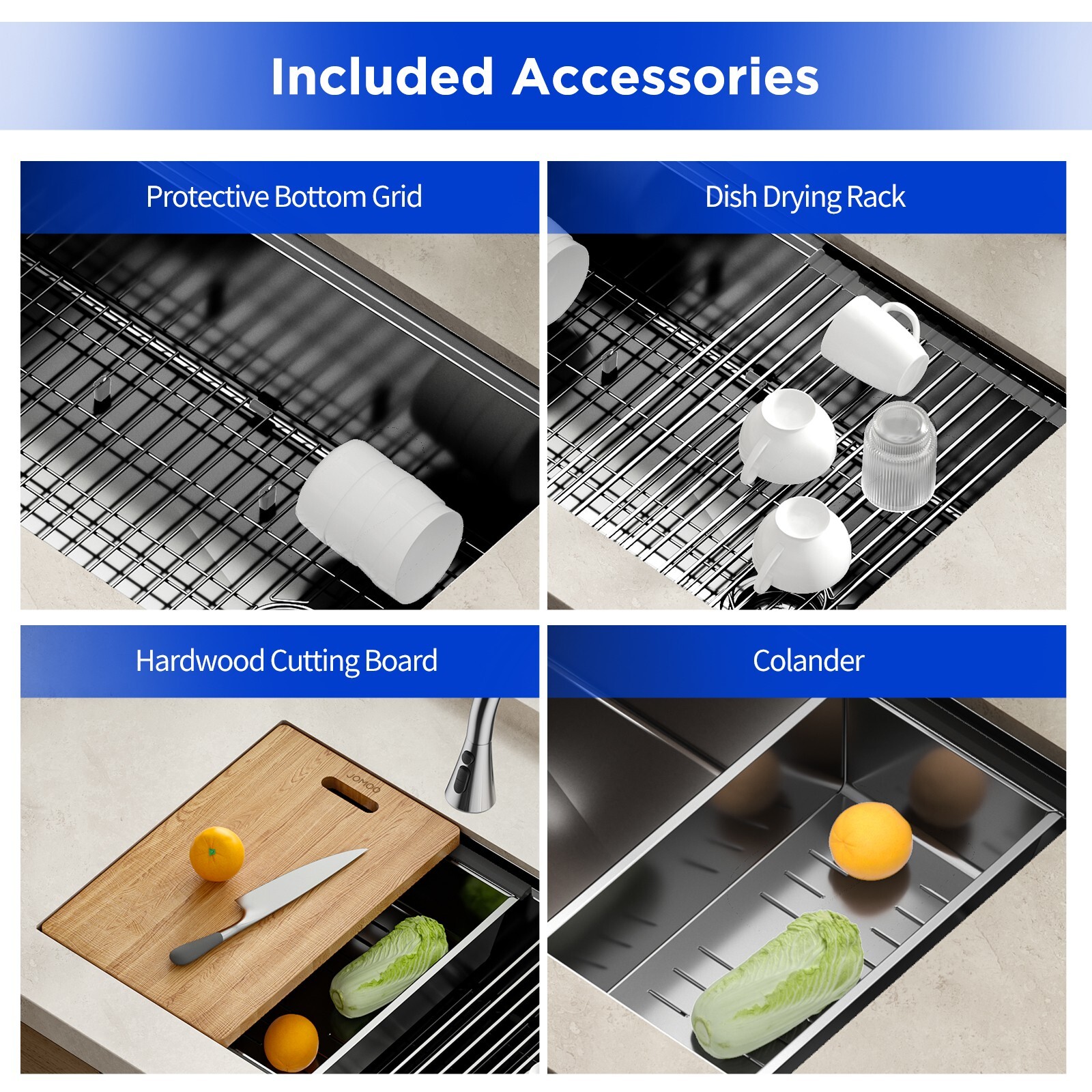 JOMOO 32" Nano Coated Kitchen Sink Stainless Steel Single Bowl Undermount