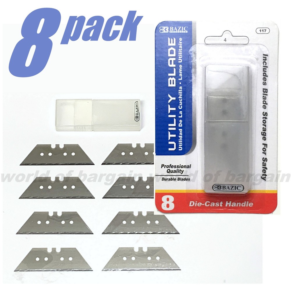 8 ct UTILITY KNIFE BLADES 3/4" Wide Replacement Razor Box Cutter Refill Scraper