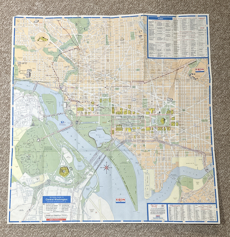 Exxon Washington DC Map and Visitor's Guide 1975