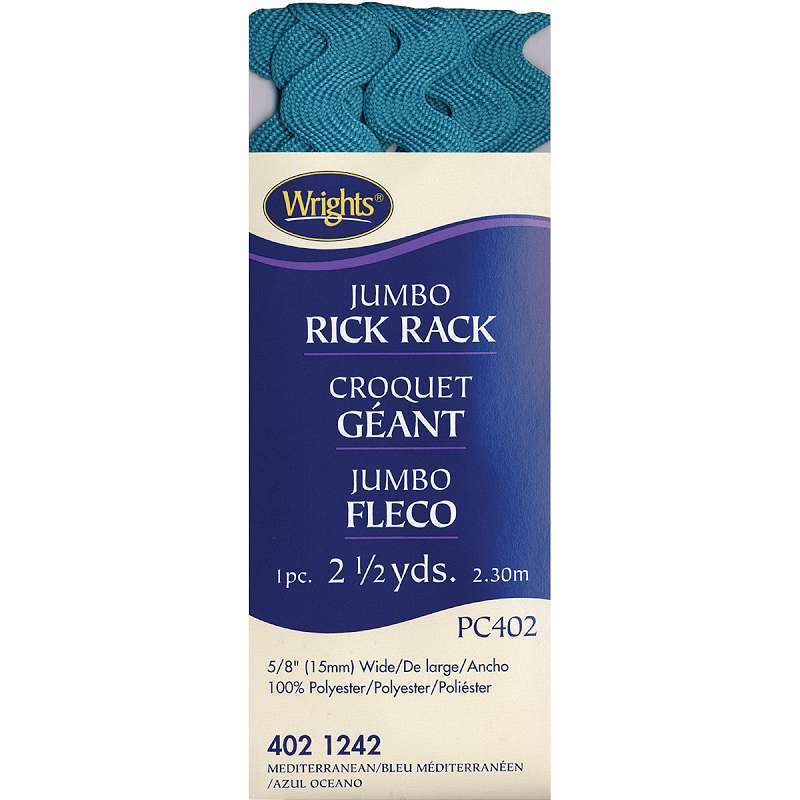 Jumbo Rickrack 5/8"X2-1/2yd Mediterranean