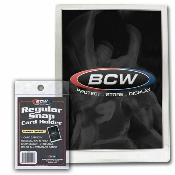 (20-Pack) BCW Regular Snap Card Holder Full Size Recessed Frames Cards Stackable