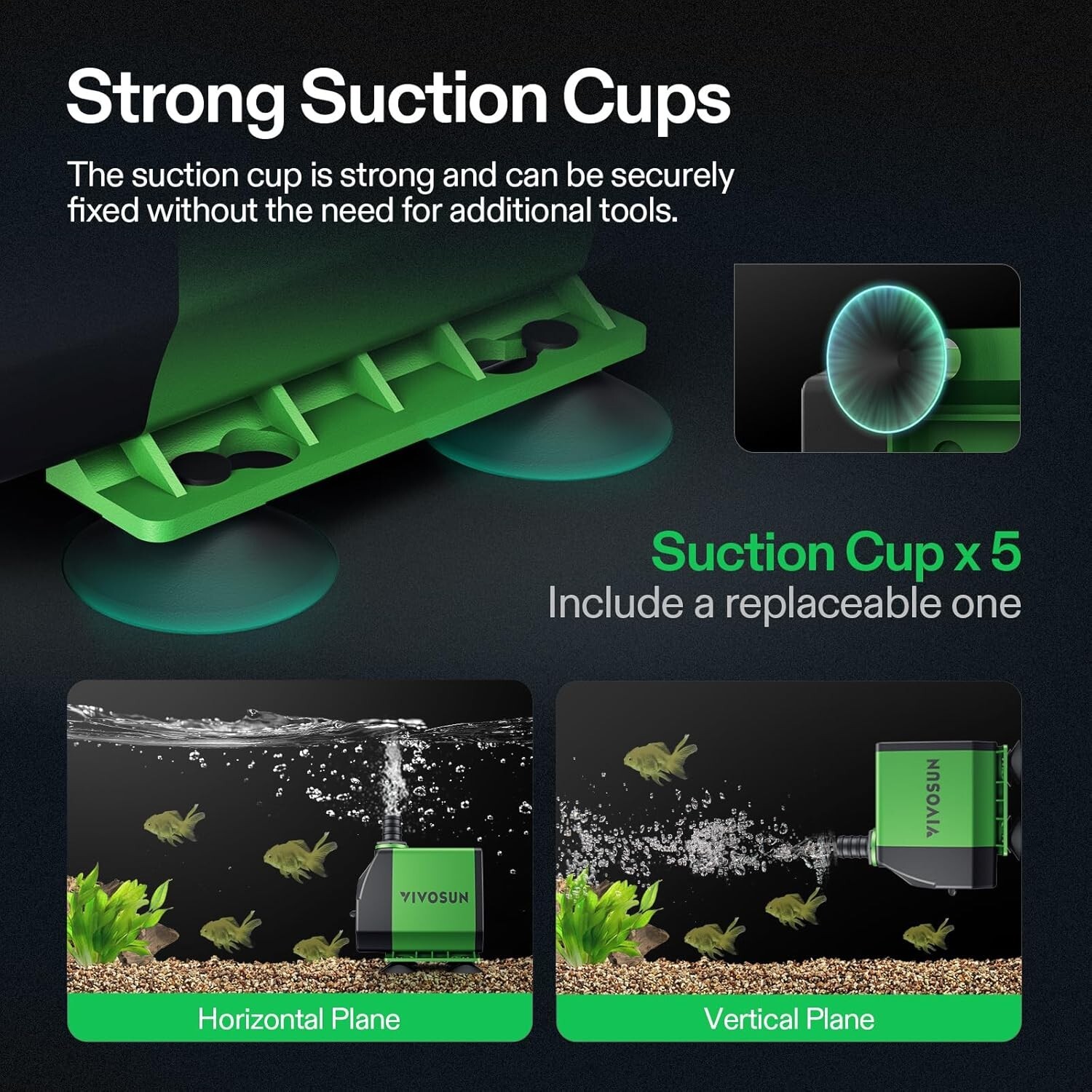 VIVOSUN Water Pump Hydroponics Pond Fountain Aquariums Submersible Fish Tank