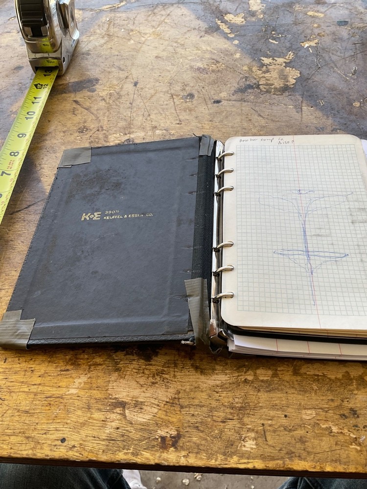 Gfeller geologist map/notebook case with 1983 notebook