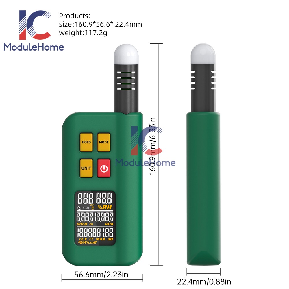 BSIDE Integrated Environment Detector Lux Noise Meter Hygrometer Thermometer