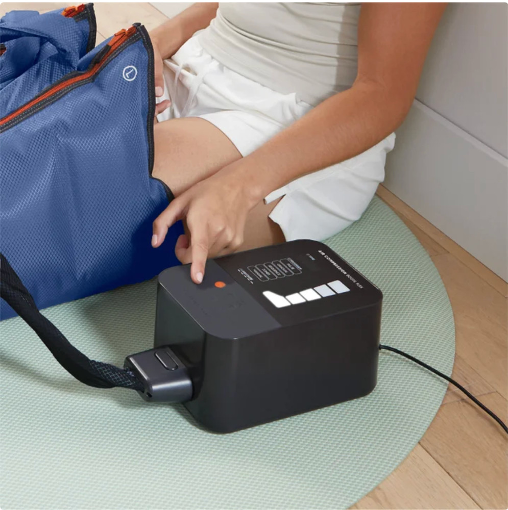 SHARPER IMAGE AIR COMPRESSION Flex BOOTS Small/Medium blue