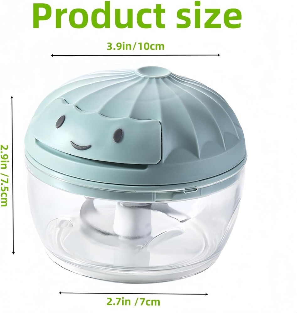 Manual Food Processor Vegetable Chopper, Mini Hand Pull String Garlic Chopper On