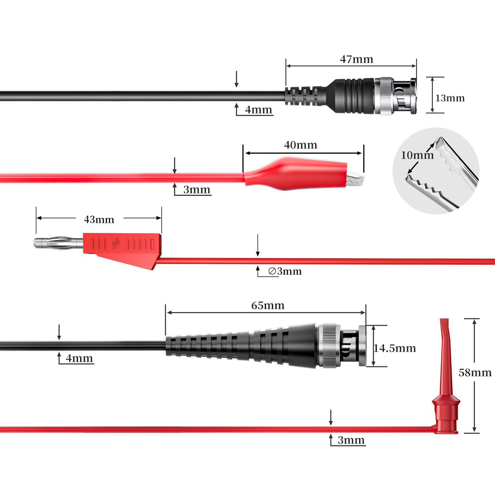 Universal Oscilloscope Probes with Accessories Test Lead Kit 100MHz 1X 10X 2Pack