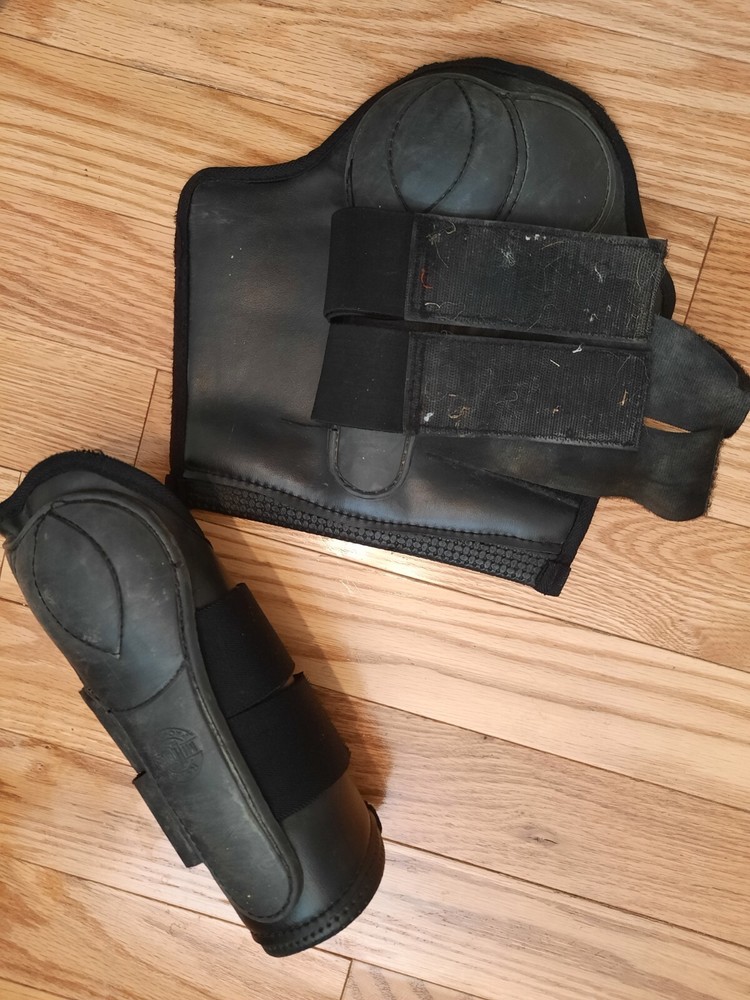 miller's black Roma leather brushing/splint front boots Medium