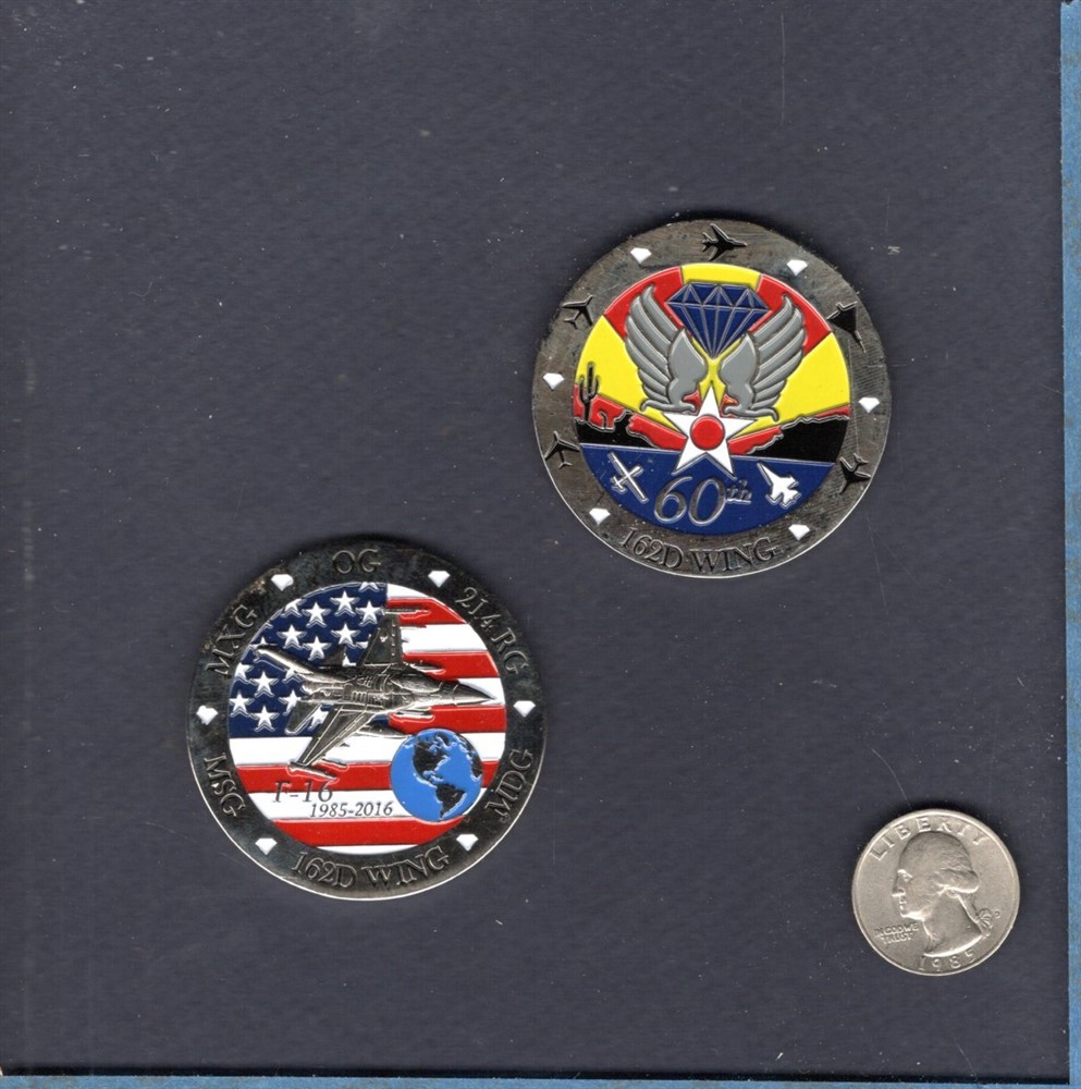 162nd WING 60th Anniversary 2016 Challenge Coin USAF Squadron Patch Image