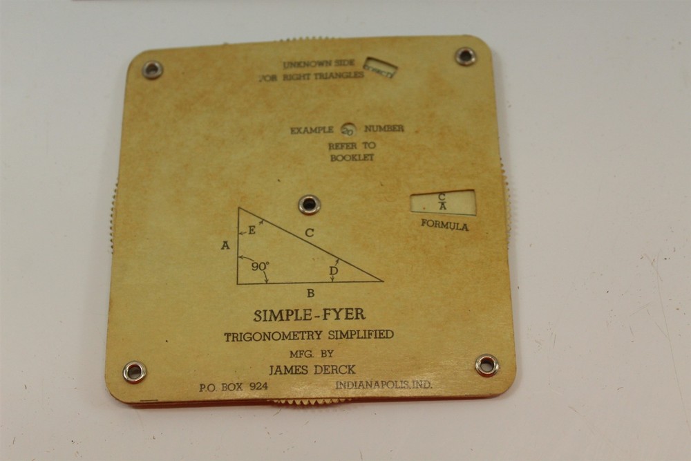 Trigonometry Tool Simple-Fyer With Original Instruction Sheet