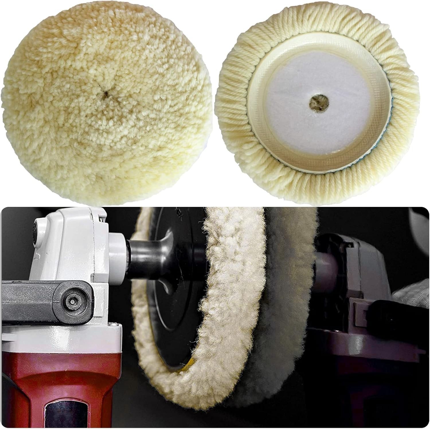 7" Wool Buffing Pad Kit 3PCS - Auto Car Boat Polish