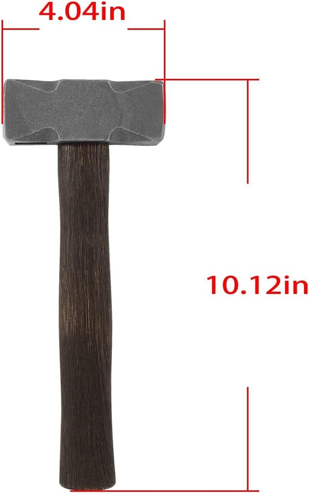 2.2LB Forging Square Hammer with Double Faces for Farrier Blacksmith Bladesmith