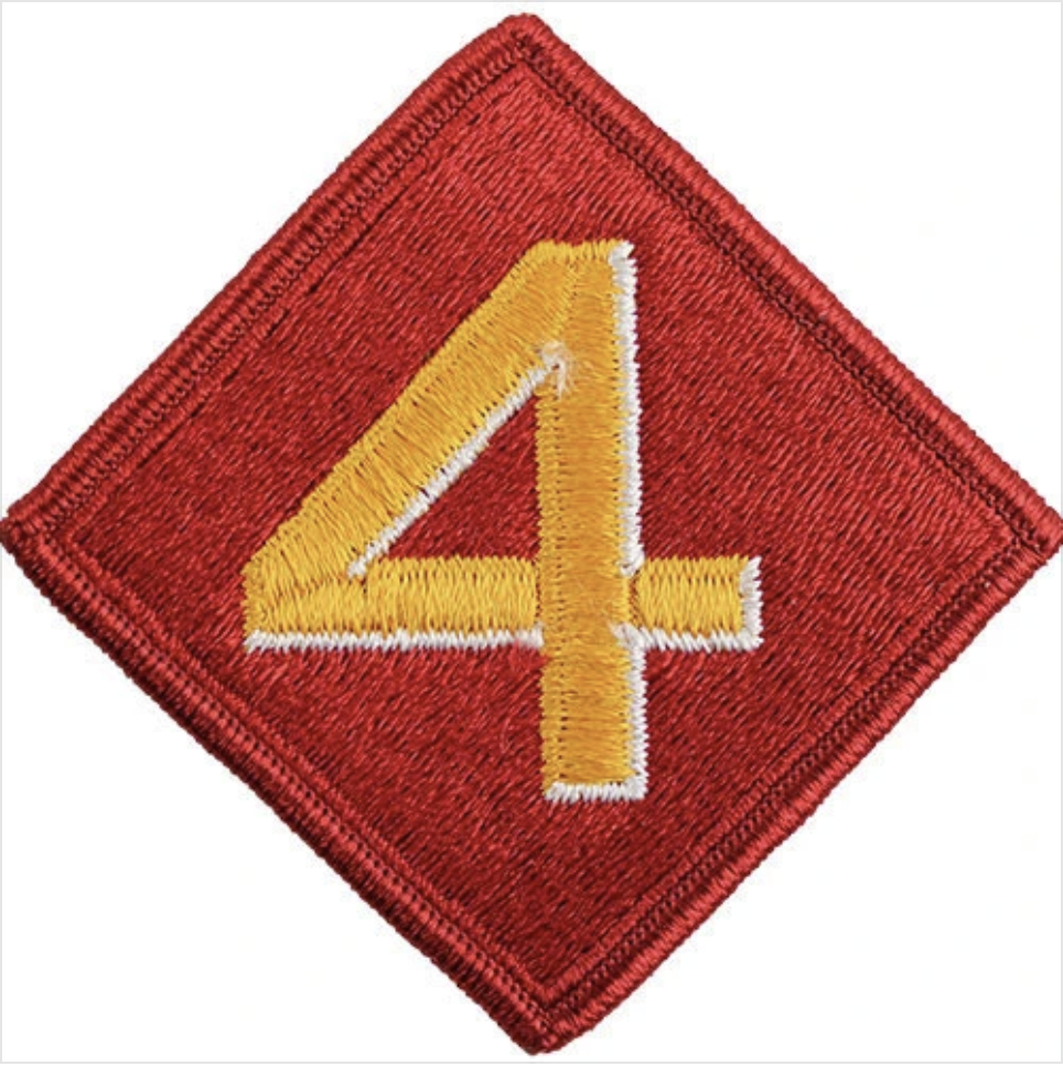 GENUINE U.S. MARINE CORPS SHOULDER PATCH: FOURTH DIVISION - COLOR