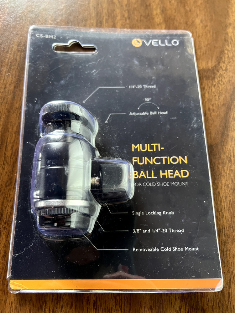 NEW! Vello Multi-Function Adjustable Ball Head CS-BH2 for Camera Cold Shoe Mount