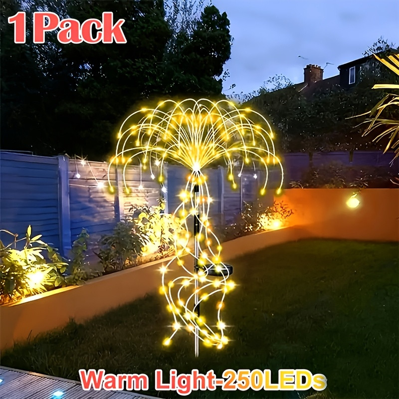 Solar-Powered Firework Lights 250/200 LED Lights, 8 ich Lighting Modes