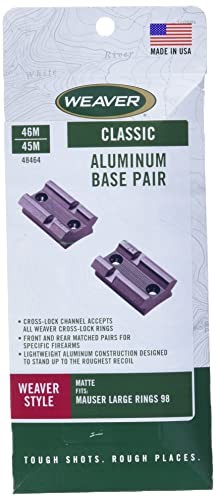 Weaver Top Mount Matte Black Base Pair - Mauser 98 98,
