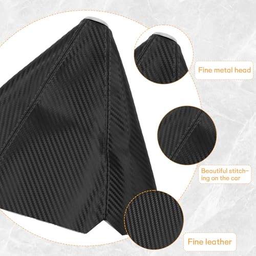Car Shift Knob Dust Cover, Leather Manual/Automatic Carbon pattern black line