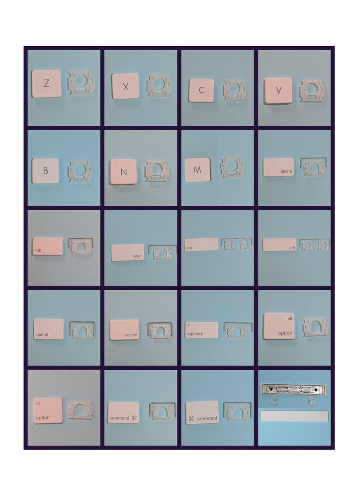 🍏Replacement KEYS Apple Wired Keyboard A1243 Individual Key Cap + Hinge Switch