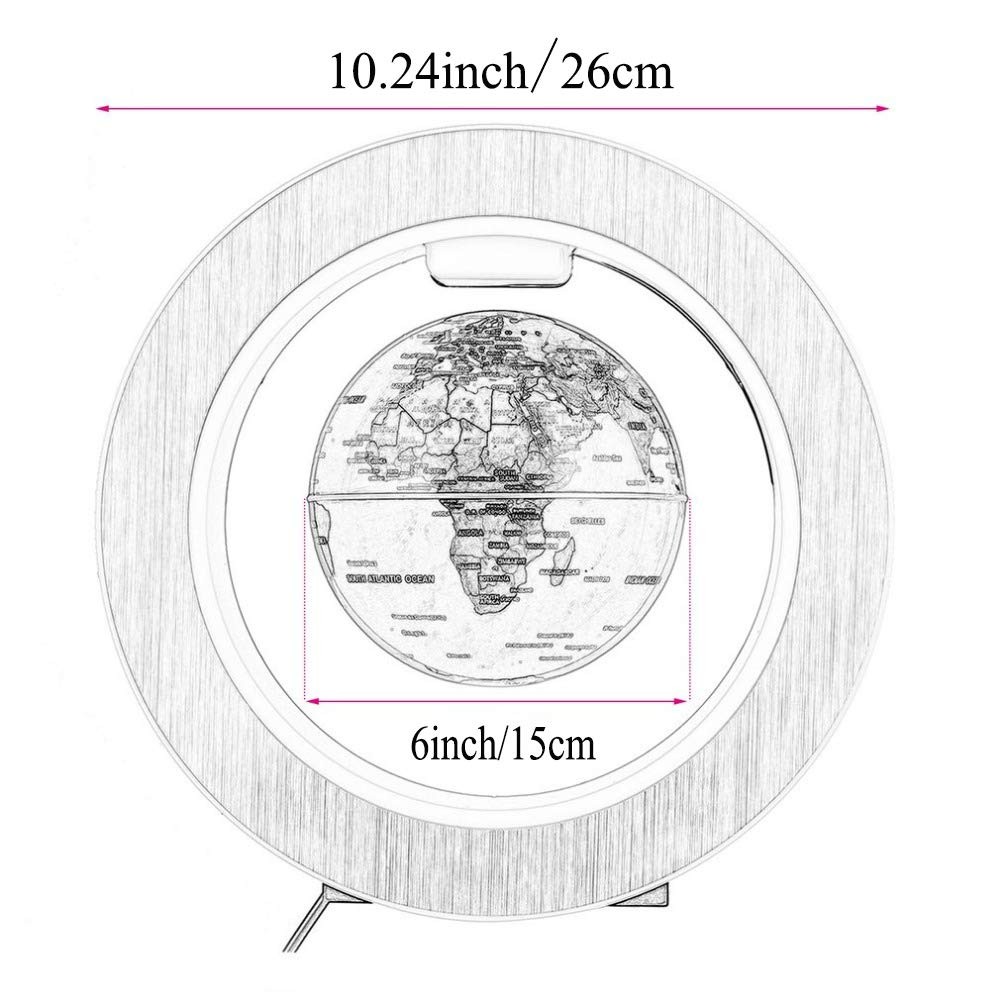 Magnetic Levitation Floating World Map with Constellations LED Light Globe 2...
