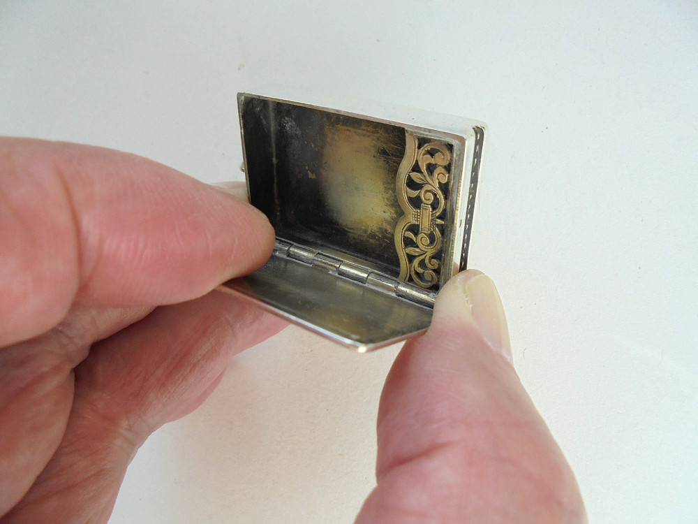 Antique Silver Enamel Flag Vesta Case