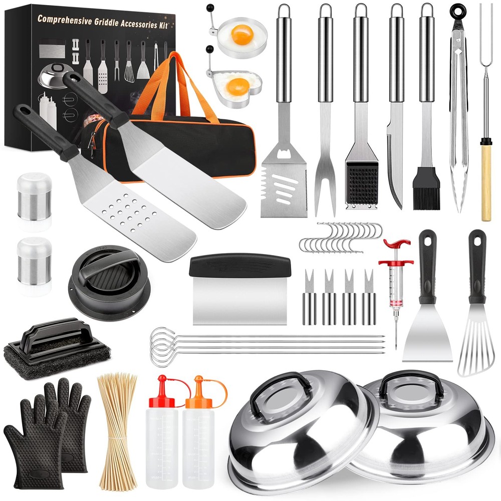 Griddle Accessories Kit, 144 Pcs Grill Tools Set for Silver