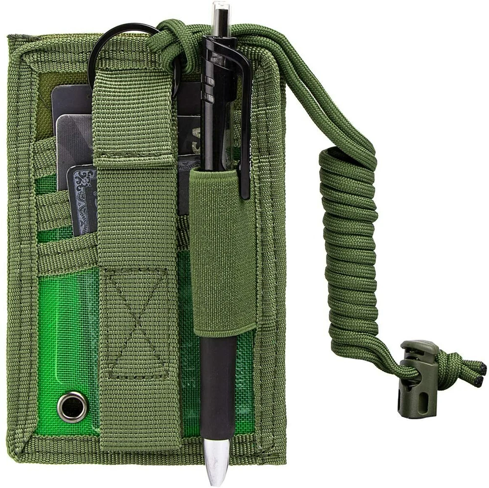 2PC Tactical ID Card Holders Hook&Loop Patch Badge Organizer - Neck Lanyard HOT