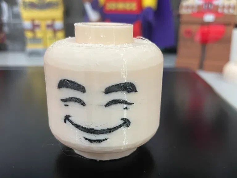 Happy Face Brick Figure 3D Printed Lego Inspired