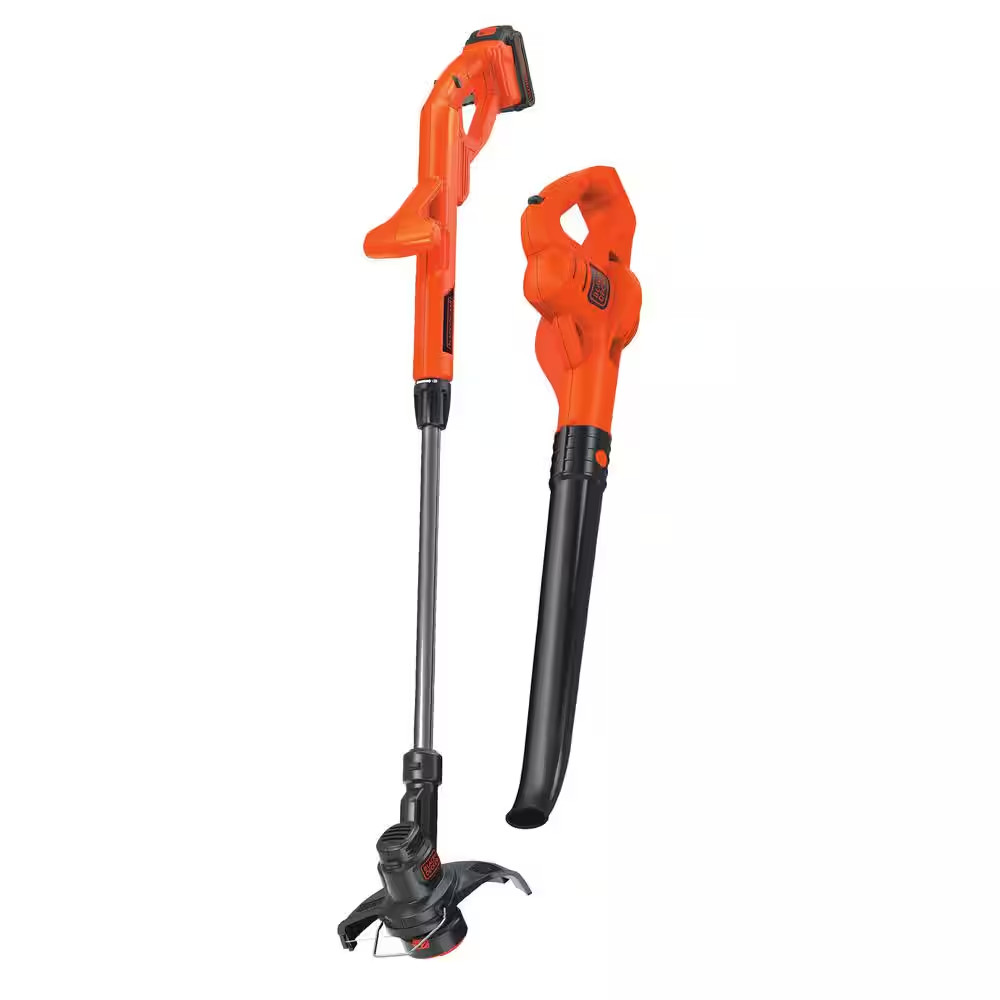 20V MAX Cordless Battery Powered String Trimmer & Leaf Blower Combo Kit with (1)