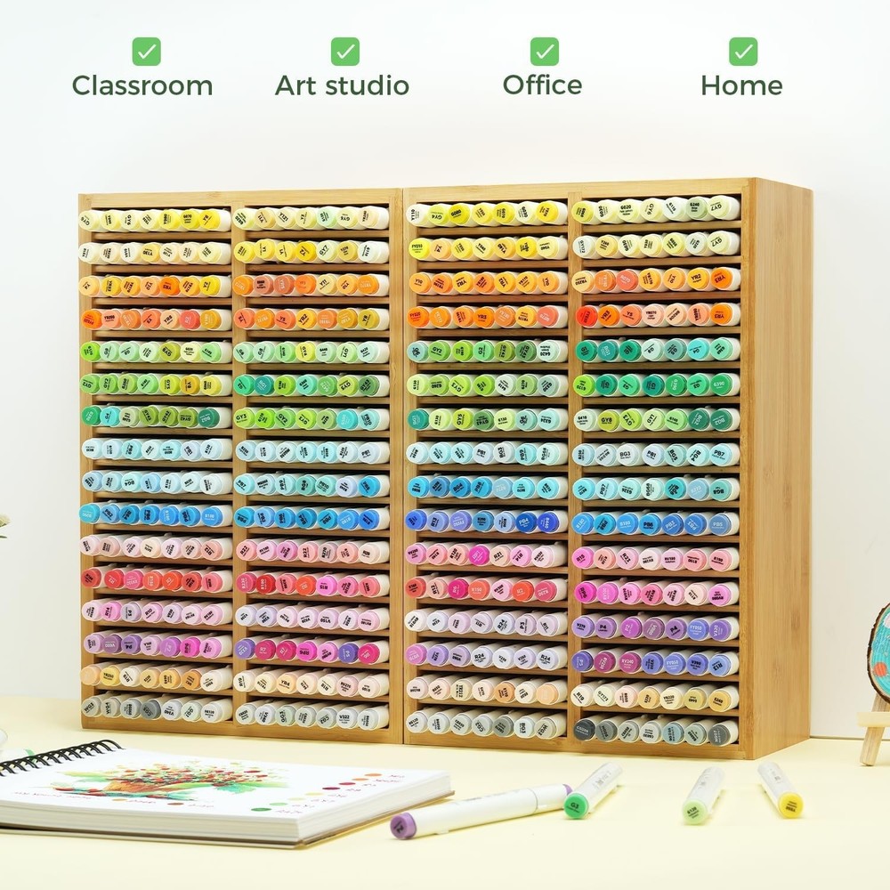 Classroom & Office Bamboo Marker Storage - 32 Compartments
