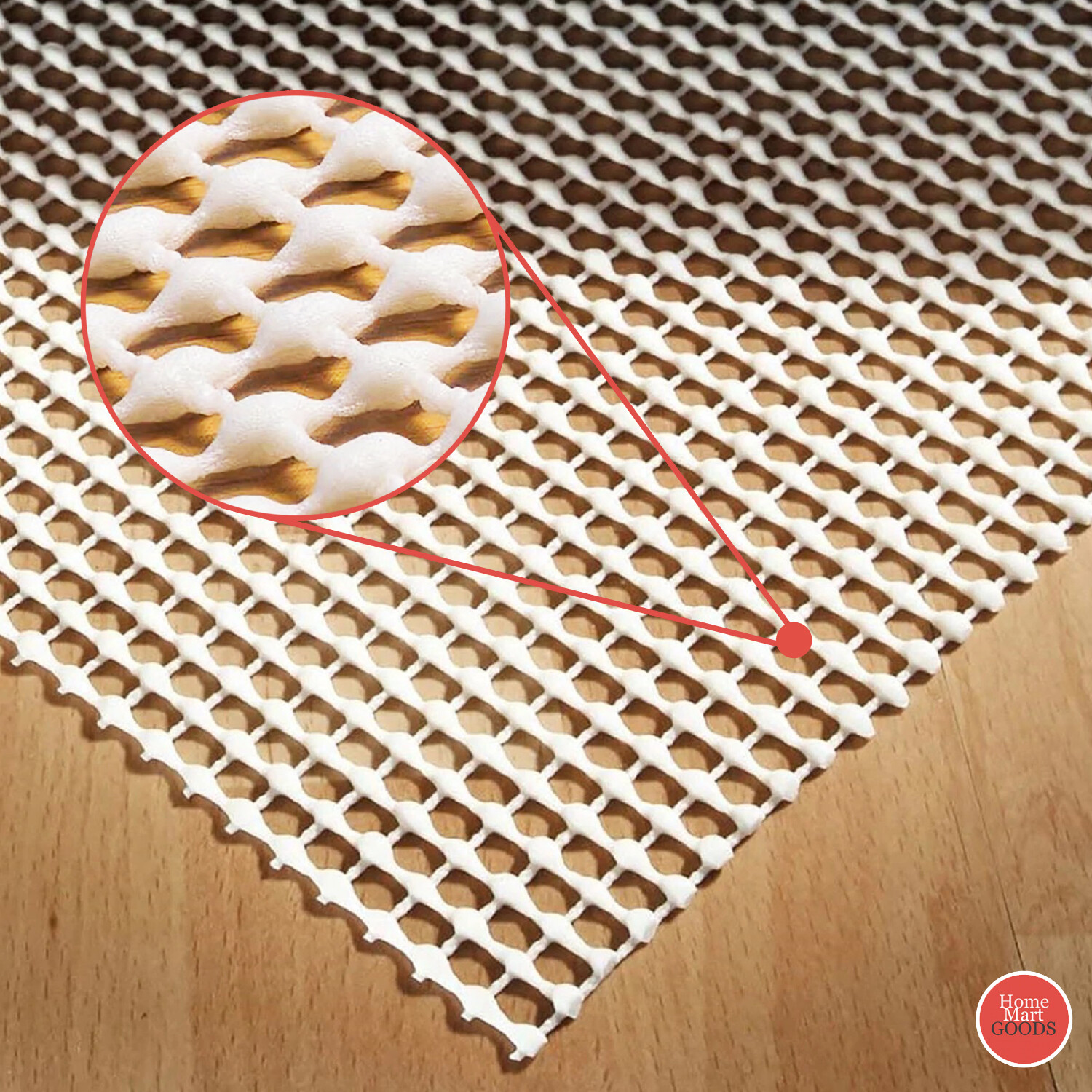 Strong Grip Non-Slip Area Rug Pad (Thickness of 0.125") No Sliding No Moving Rug