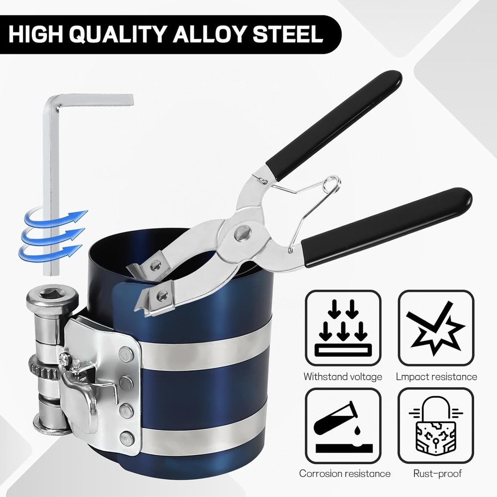 Car Engine Piston Ring Installer Removal Kit, Compressor with...