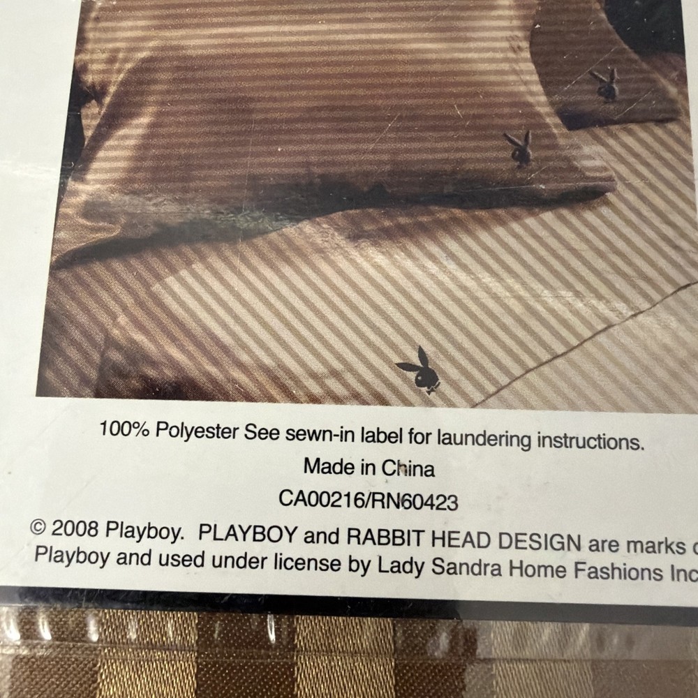 Playboy Sating Sheet Set Gold With Stripes