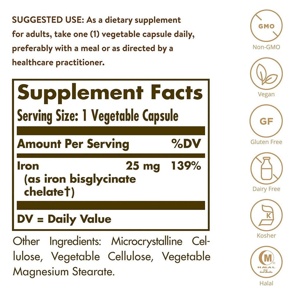 Solgar Gentle Iron 180 Vegetable Capsules