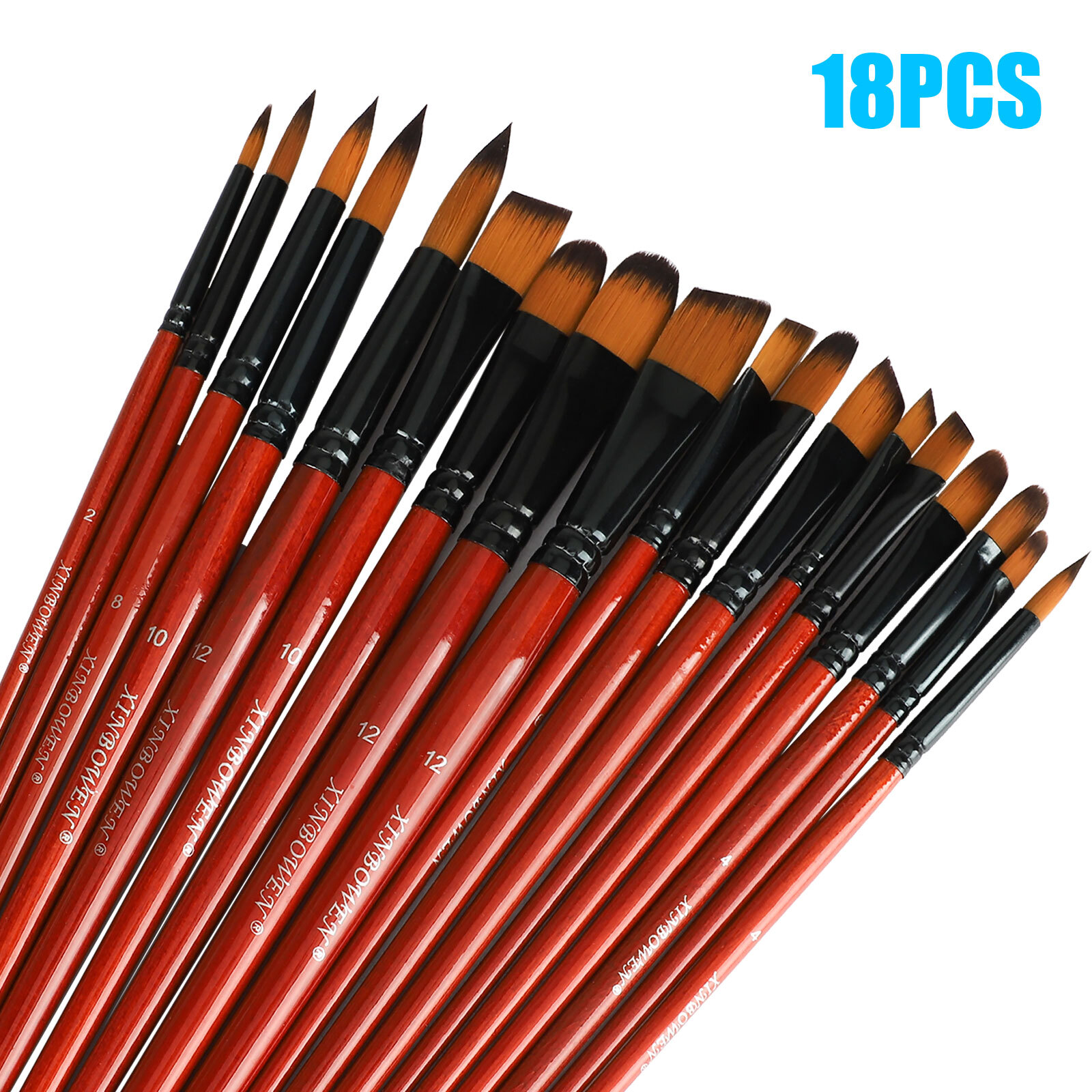 18pcs Paint Brushes Set Art Supplies for Acrylic Oil Watercolour Detail Painting