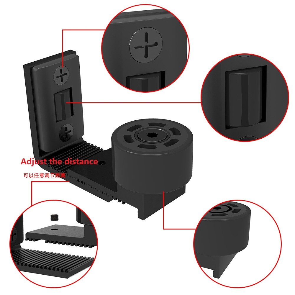 4FT-20FT Sliding Barn Door Hardware Closet Track Kit & Adjustable Floor Guide