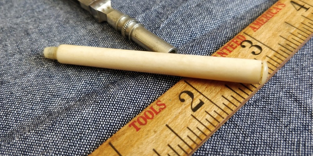 Vintage drafting Pen with white handle Bone?