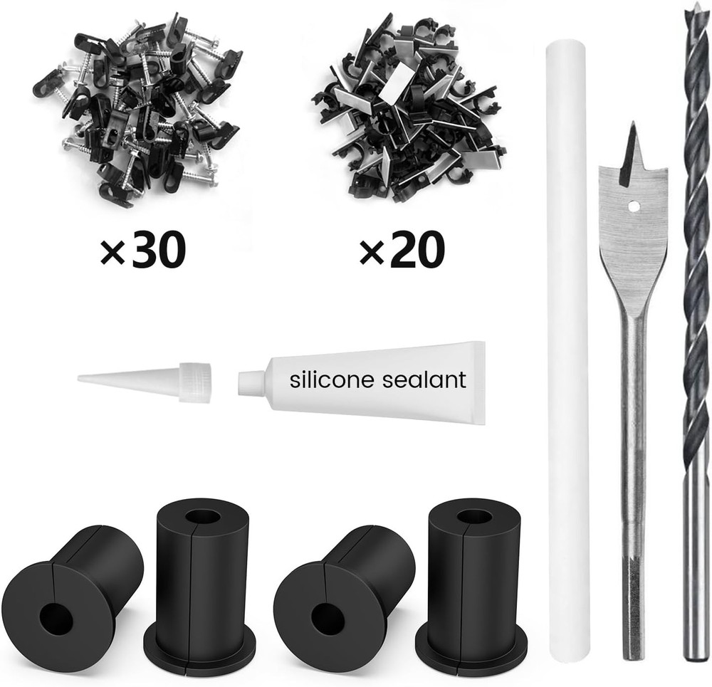Complete Starlink Cable Pass-Through Kit: 4PCS Grommets & Routing Tools Included