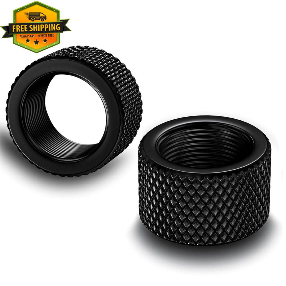 2 Pack 5/8x24 Steel Thread Protector Black Muzzle Thread Cover