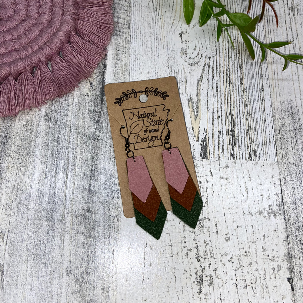 Handmade Boho Felt Dangle Earrings