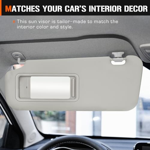 Sun Visor for 2010-2013 Mazda 3 Driver Side Gray Sunvisor Replacement BBM2 Left