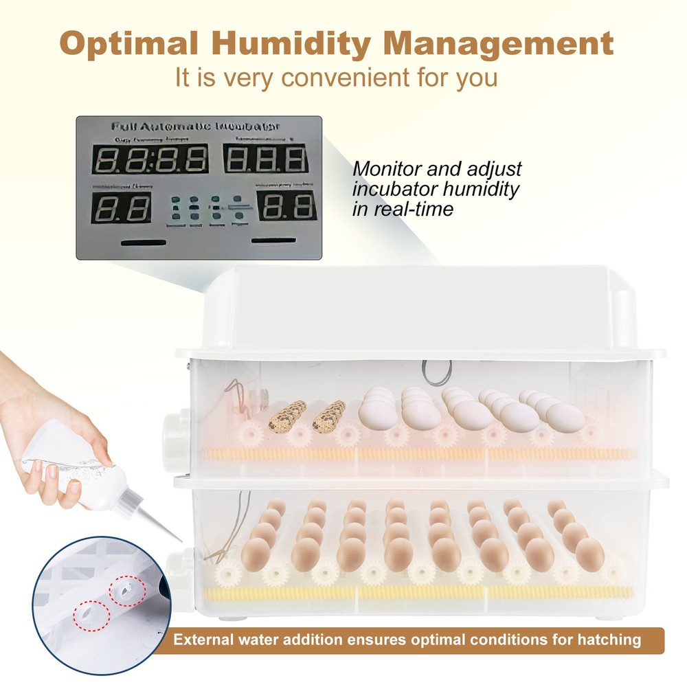 120 Eggs Incubator Temperature Control Automatic Digital Chicken Egg Hatcher