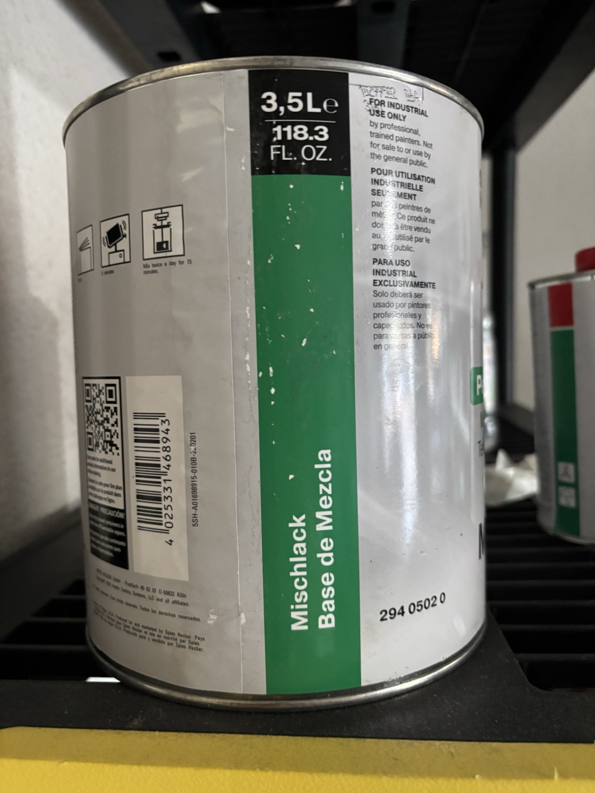 Axalta MB 502 MB502 Spies Hecker Permacron 3.5 L Free Shipping!